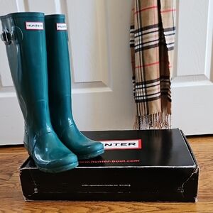 Hunter Lagoon Green High Rain Boots